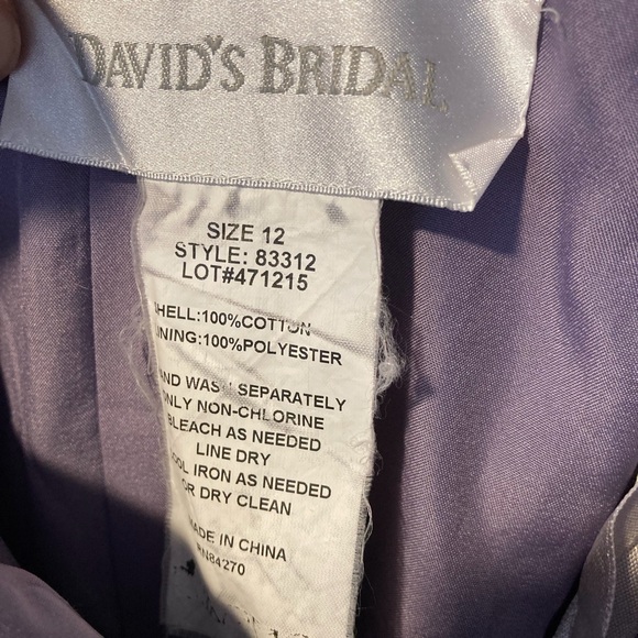 David's Bridal Purple Strapless Dress - Picture 2 of 9